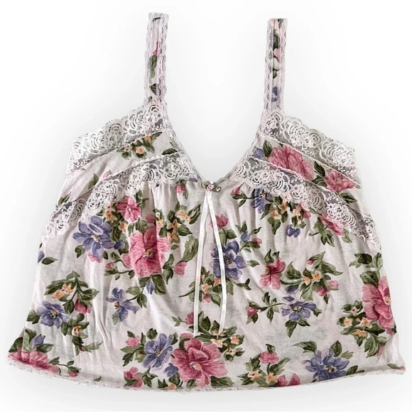 VINTAGE 90’s Floral Print Tank Top - Picture 1 of 5